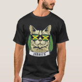 Moderne Coole Katze Jamaikas in Brille T-Shirt (Vorderseite)