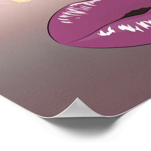Moderne Coole Lippen , Makeup-Künstler Poster (Ecke)