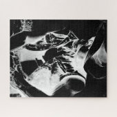 Moderne Coole Maskulinarisch Schwarz-Weiß Cowboy K Puzzle (Horizontal)