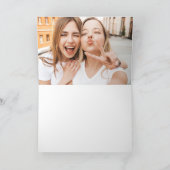 Moderne coole monogramm-Rosa-Foto-Collage Karte (Innenseite)