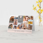 Moderne coole monogramm-Rosa-Foto-Collage Karte (Gelbe Blume)