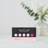 Moderne Coole Pink Black Lace Salon Loyalty Card Treuekarte (Stehend Vorderseite)