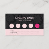 Moderne Coole Pink Black Lace Salon Loyalty Card Treuekarte (Vorderseite)