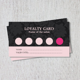 Moderne Coole Pink Black Lace Salon Loyalty Card Treuekarte