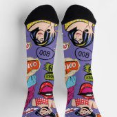 Moderne coole Pop Kunst Der farbenfrohe Cartoon li Socken (Oben)