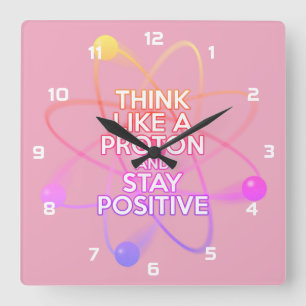 Moderne Coole Positive Wissenschaft Zitat Girly Pi Quadratische Wanduhr