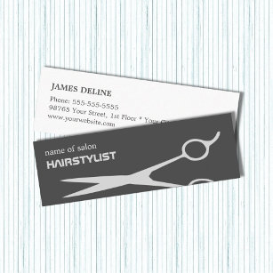 Moderne Coole Schere Silver Hair Stylist Mini Visitenkarte