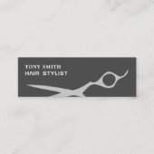 Moderne Coole Schere Silver Hair Stylist Mini Visitenkarte (Vorderseite)