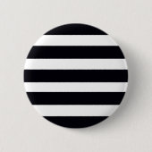 Moderne Coole Schwarz-Weiß-Streifen Niedlich Button (Vorderseite)