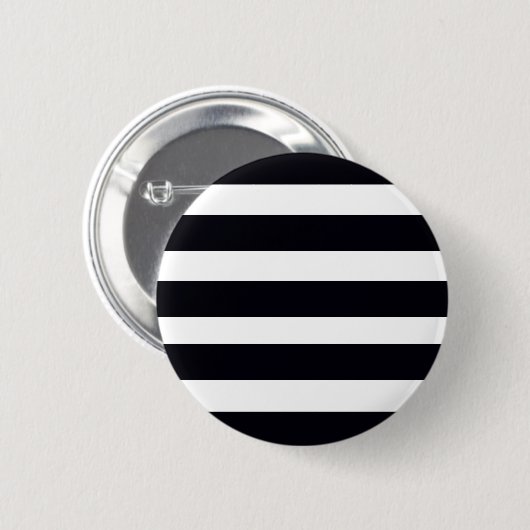 Moderne Coole Schwarz-Weiß-Streifen Niedlich Button (Vorne & Hinten)