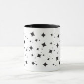 Moderne Coole Schwarze Sterne Wasserfarben Tasse (Zentrum)