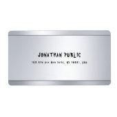 Moderne Coole Silber-Minimalistische Lieferadresse (Vorne)