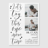 Moderne coole Skripte 2 Fotos lass Save the Date Magnetkarte (Vorderseite)