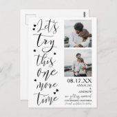 Moderne coole Skripte 2 Fotos lass Save the Date Postkarte (Vorne/Hinten)