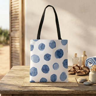 Moderne coole Sommerstrände mit blauen Aquarellbil Tasche