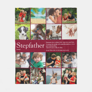 Moderne Coole Stepfather Stepdad 16 FotoCollage Fleecedecke