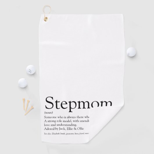 Moderne Coole Stepmutter Schwarz-Weiß Golfhandtuch (Insitu)