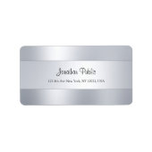 Moderne Coole Template Silver Template Top-Adresse Adressaufkleber (Vorne)
