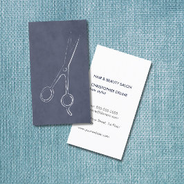 Moderne Coole Textur Blue Scissour Haar Stylist Visitenkarte