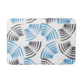 Moderne, coole, trendige, blaue abstrakte Pinselst Badematte (Vorderseite)