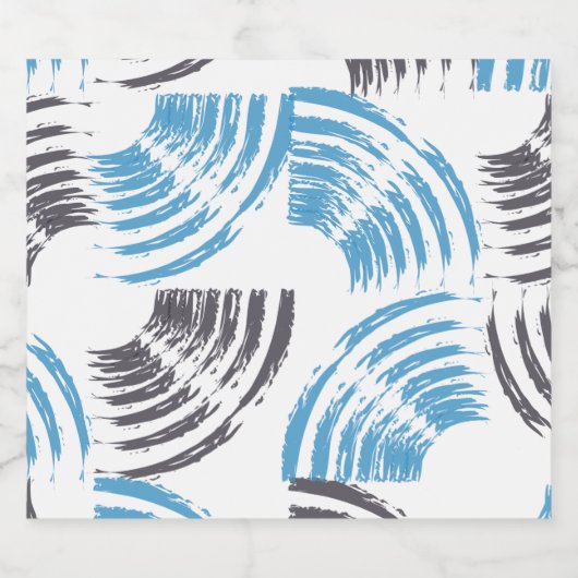 Moderne, coole, trendige, blaue abstrakte Pinselst Bierflaschenetikett (Einzelnes Label)