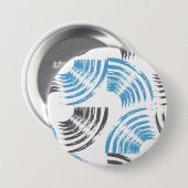 Moderne, coole, trendige, blaue abstrakte Pinselst Button (Vorne & Hinten)