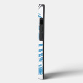 Moderne, coole, trendige, blaue abstrakte Pinselst Case-Mate iPhone Hülle (Rückseite / Links)