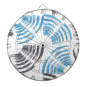 Moderne, coole, trendige, blaue abstrakte Pinselst Dartscheibe