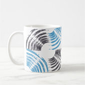 Moderne, coole, trendige, blaue abstrakte Pinselst Kaffeetasse (Links)