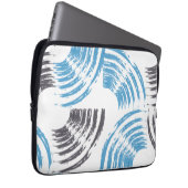 Moderne, coole, trendige, blaue abstrakte Pinselst Laptopschutzhülle (Vorne Rechts)