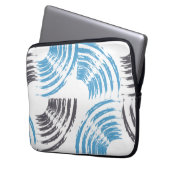 Moderne, coole, trendige, blaue abstrakte Pinselst Laptopschutzhülle (Vorderseite Links)