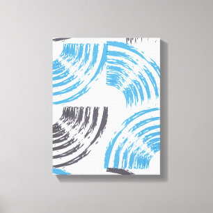Moderne, coole, trendige, blaue abstrakte Pinselst Leinwanddruck