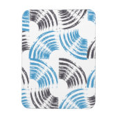 Moderne, coole, trendige, blaue abstrakte Pinselst Magnet (Vertikal)