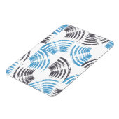 Moderne, coole, trendige, blaue abstrakte Pinselst Magnet (Linke Seite)