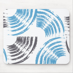 Moderne, coole, trendige, blaue abstrakte Pinselst Mousepad