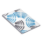 Moderne, coole, trendige, blaue abstrakte Pinselst Notizblock (Rechte Seite)