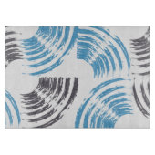 Moderne, coole, trendige, blaue abstrakte Pinselst Schneidebrett (Vorderseite)