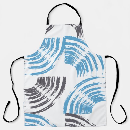 Moderne, coole, trendige, blaue abstrakte Pinselst Schürze (Vorderseite)