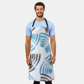 Moderne, coole, trendige, blaue abstrakte Pinselst Schürze (Getragen)