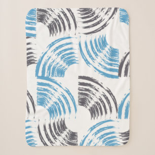 Moderne, coole, trendige, blaue abstrakte Pinselst Sherpadecke