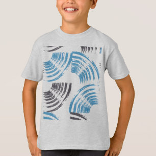 Moderne, coole, trendige, blaue abstrakte Pinselst T-Shirt