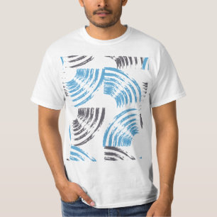 Moderne, coole, trendige, blaue abstrakte Pinselst T-Shirt