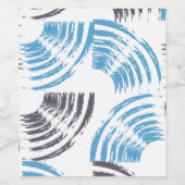 Moderne, coole, trendige, blaue abstrakte Pinselst Weinetikett (Einzelnes Label)