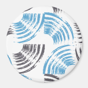 Moderne, coole, trendige blaue abstrakte Pinselstr Magnet