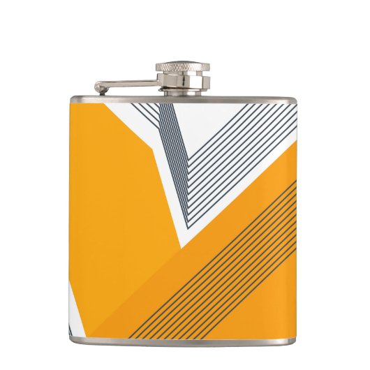 Moderne, coole, trendige, urbane, einfache geometr flachmann (Vorderseite)