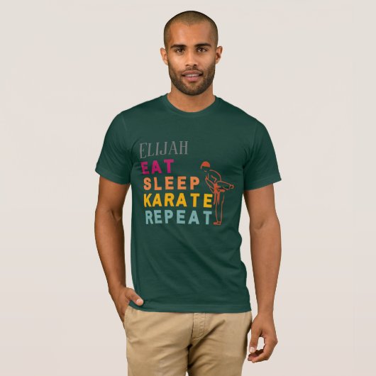 Moderne Coole Typografie Martial Arts Karate T-Shirt (Vorne ganz)