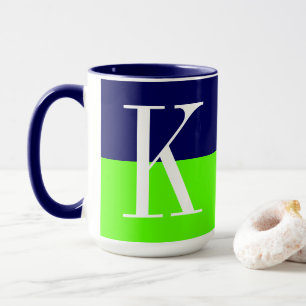 Moderne coole und stilvolle Zwei-Ton-Monogramm Tasse