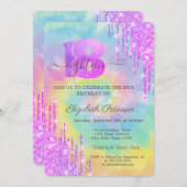 Moderne Coole Violet Glitzer Tropfen Gefärbte Kraw Einladung (Vorne/Hinten)