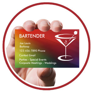 Moderne, coole Visitenkarten für Barkeeper Visitenkarte