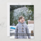 Moderne Coole Weihnachten Script Custom Foto Holid (Vorderseite)